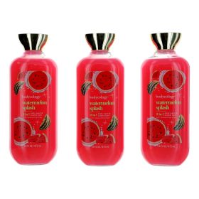 Watermelon Splash by Bodycology,  3 Pack 16 oz 2 in 1 Body Wash & Bubble Bath for Women