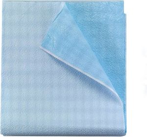 Disposable Towels 13" x 18". Pack of 500 Blue Waffle Towels Protector. 2 ply Tissue with Polyback. Great Absorbency. Waterproof Multipurpose Eco Frien