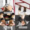 Weight Lifting Grips with Wrist Straps - Weightlifting Hooks, Non-Slip Cowhide Padded Workout Gloves for Men and Women Deadlift, Pull Up, Rows