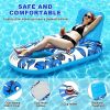 Multi-function inflatable maple leaf deck chair floating drainage with cup holder clip net floating row deck chair floating bed 1 piece