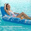 Multi-function inflatable maple leaf deck chair floating drainage with cup holder clip net floating row deck chair floating bed 1 piece